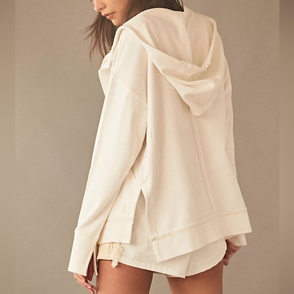 FP Movement by Free People Cream Hooded Pullover Jacket